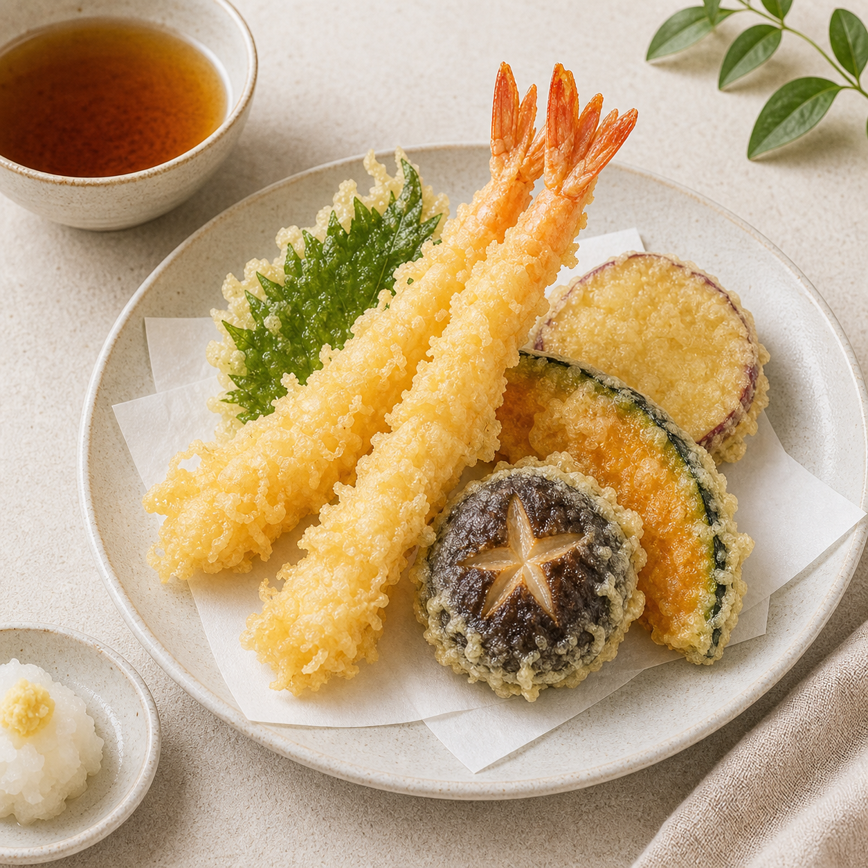 えびや野菜の天ぷら盛り合わせ