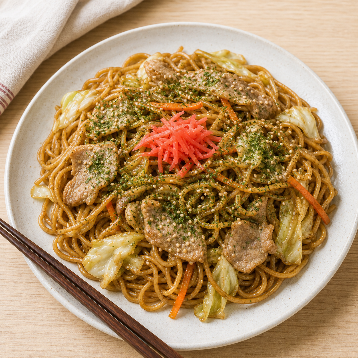 ウスターソース味の焼きそば